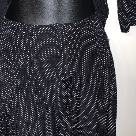 Vtg 80s does 40s black polka dots 2 pc outfit - Picture 3 of 8